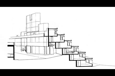 Section of typical ziggurat with kitchens in the prow